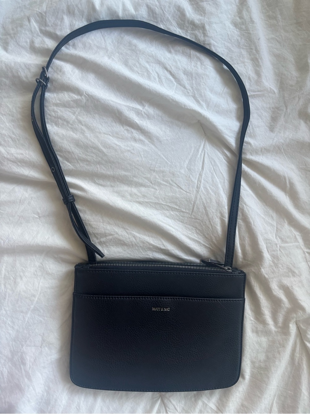 Matt & Nat Black “Gil" triple compartment crossbody bag